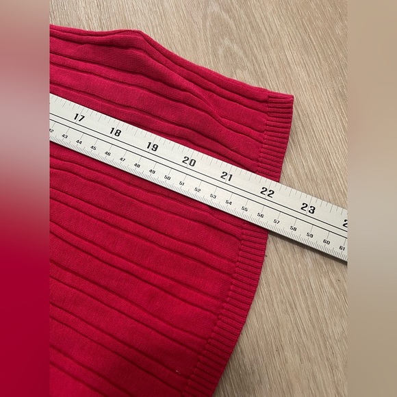 COS Ribbed Knit Silk T-Shirt Top Fuschia Hot Pink - Picture 7 of 9